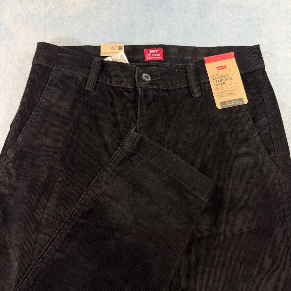 Levi's XX Chino Standard Taper Mens 29x30 Black NEW Corduroy Stretch Pants NWT